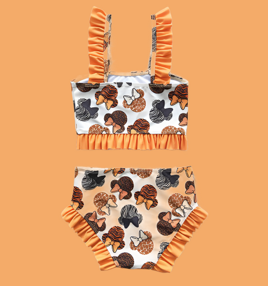 Girls Animal Print Minnie Bikini