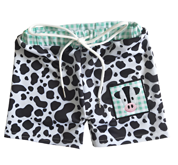 Boys Cow Print Trunks