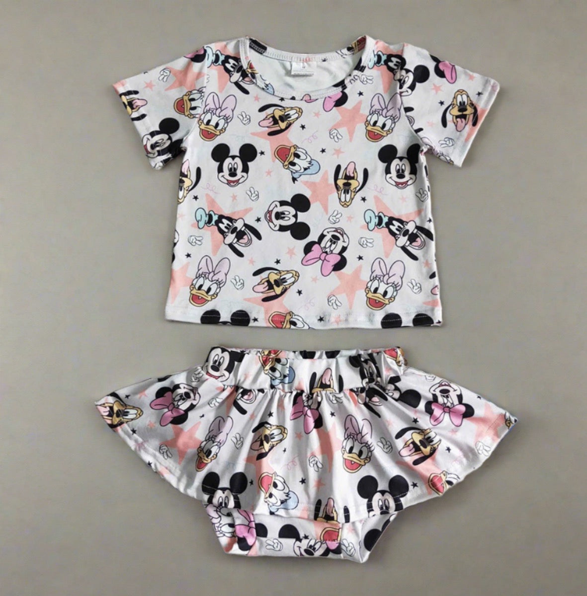 Baby Girls Mickey and Friends Bummie Skirt Set