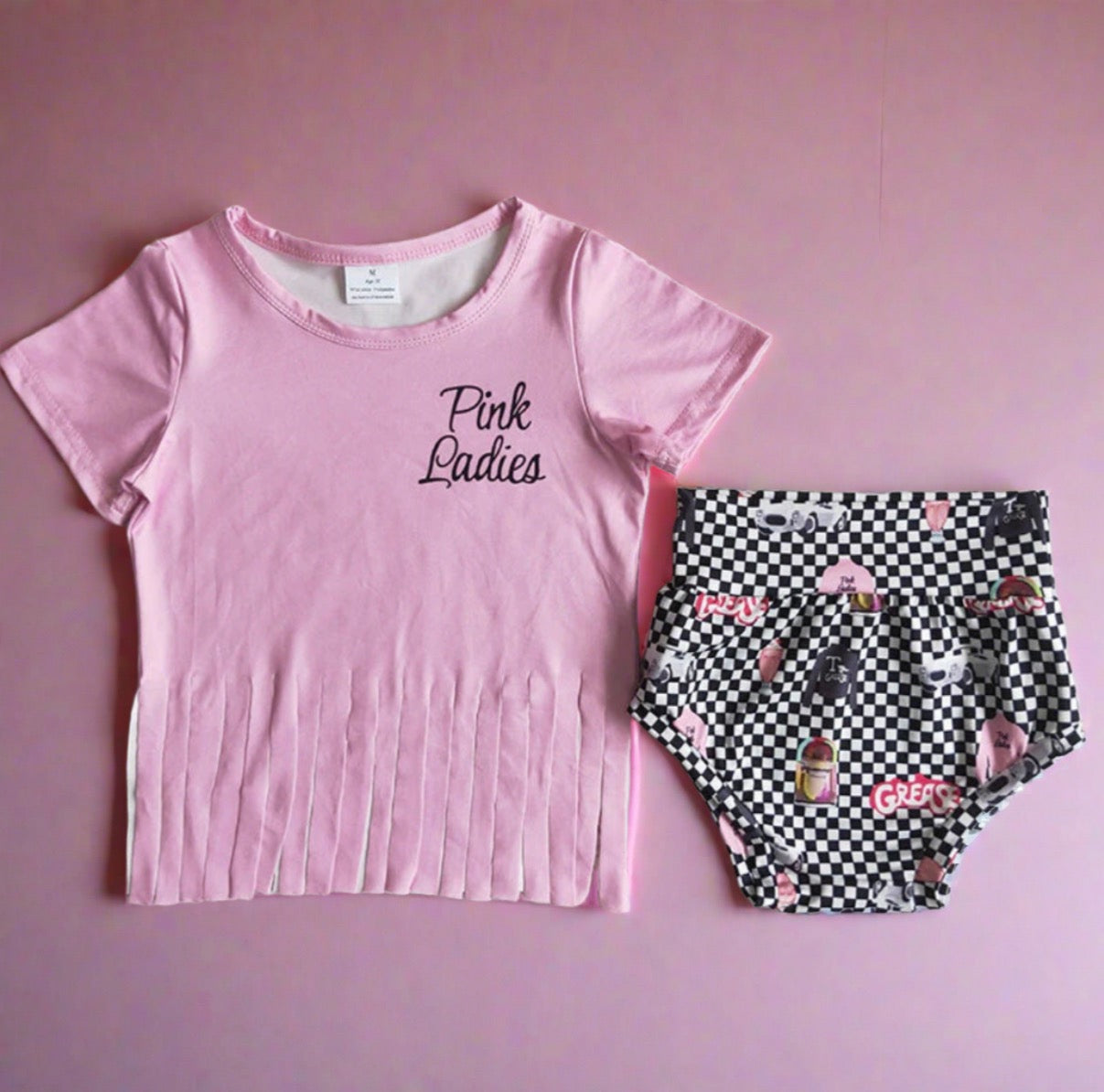 Baby Girls Pink Lady Bummie Set