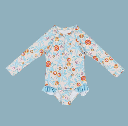 Girls Starfish Long Sleeve Swimsuit