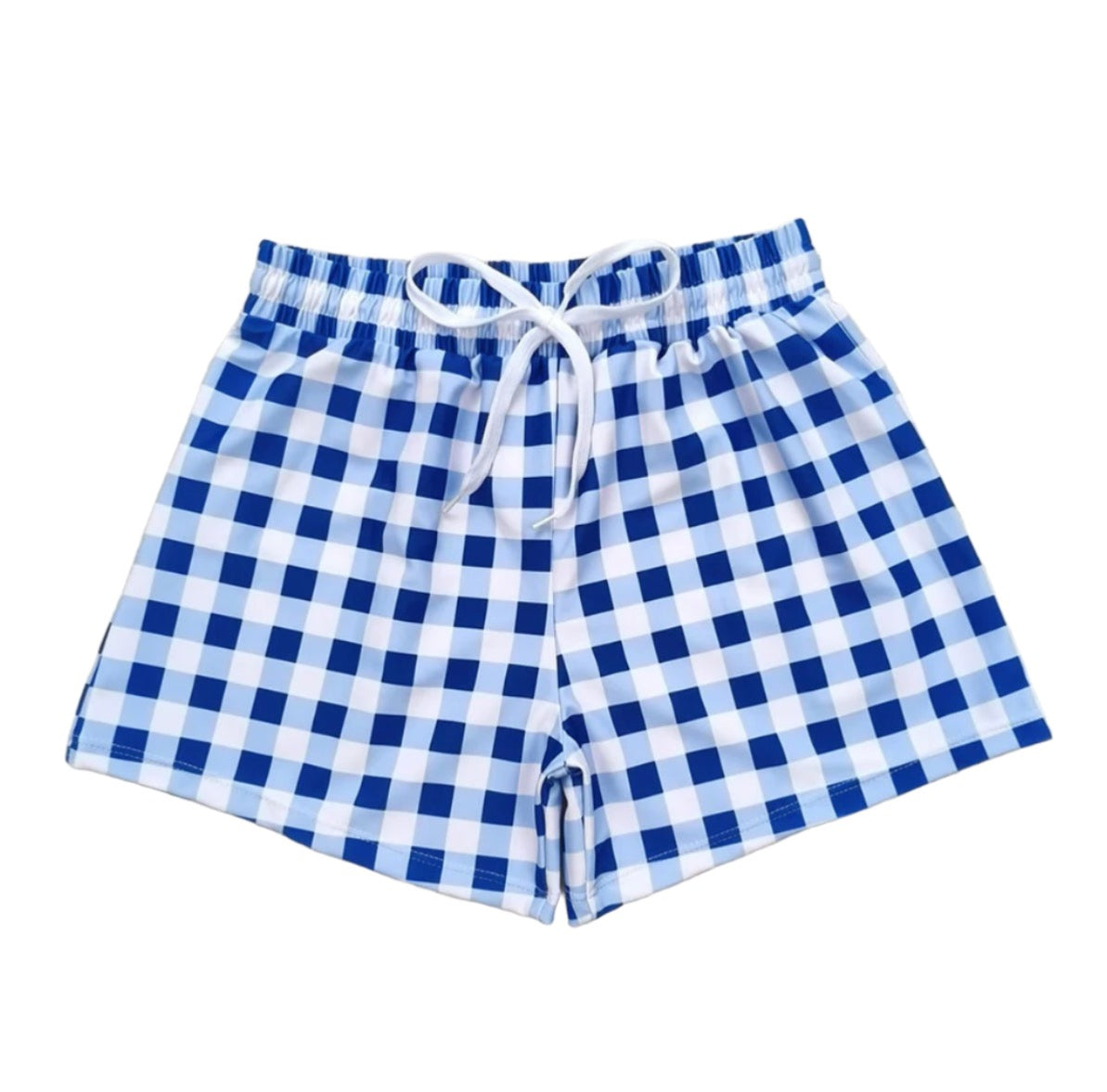 Boys Blue Plaid Trunks