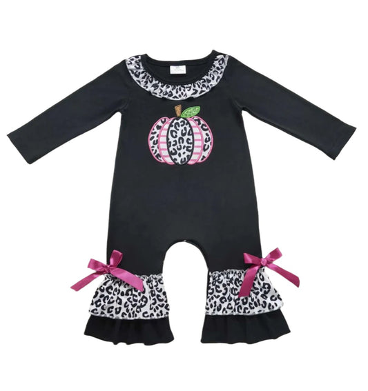 Baby Girls Cheetah Pink Pumpkin Romper