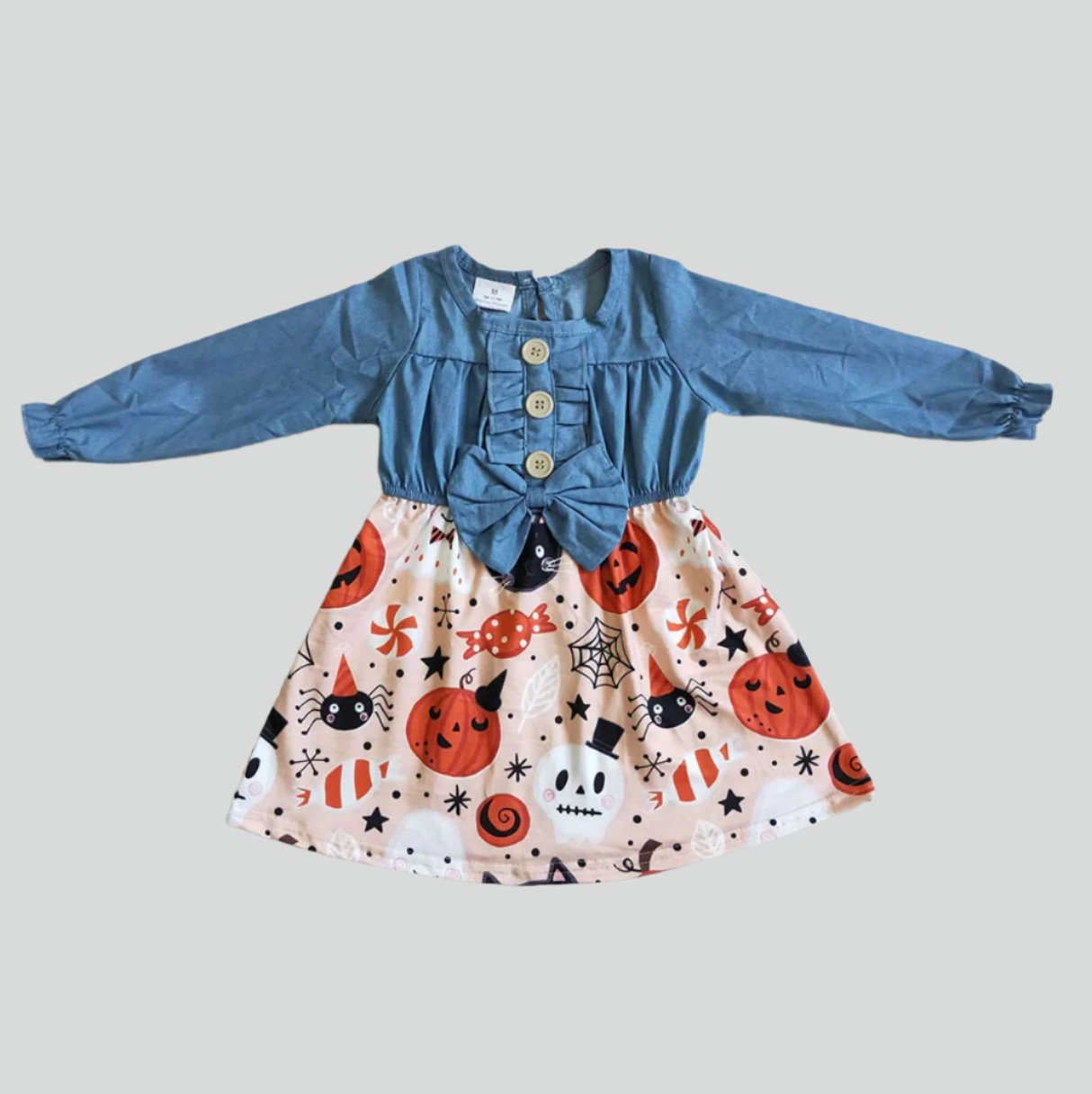 Girls Denim Spooky Dress