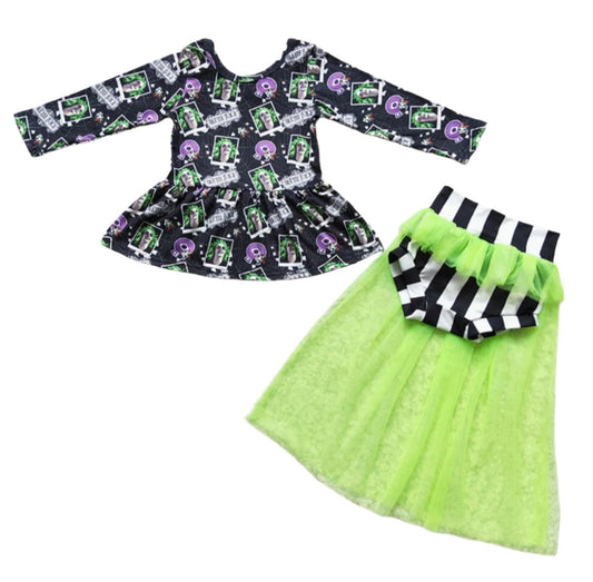 Girls Beetle Juice Bummie Tutu Set