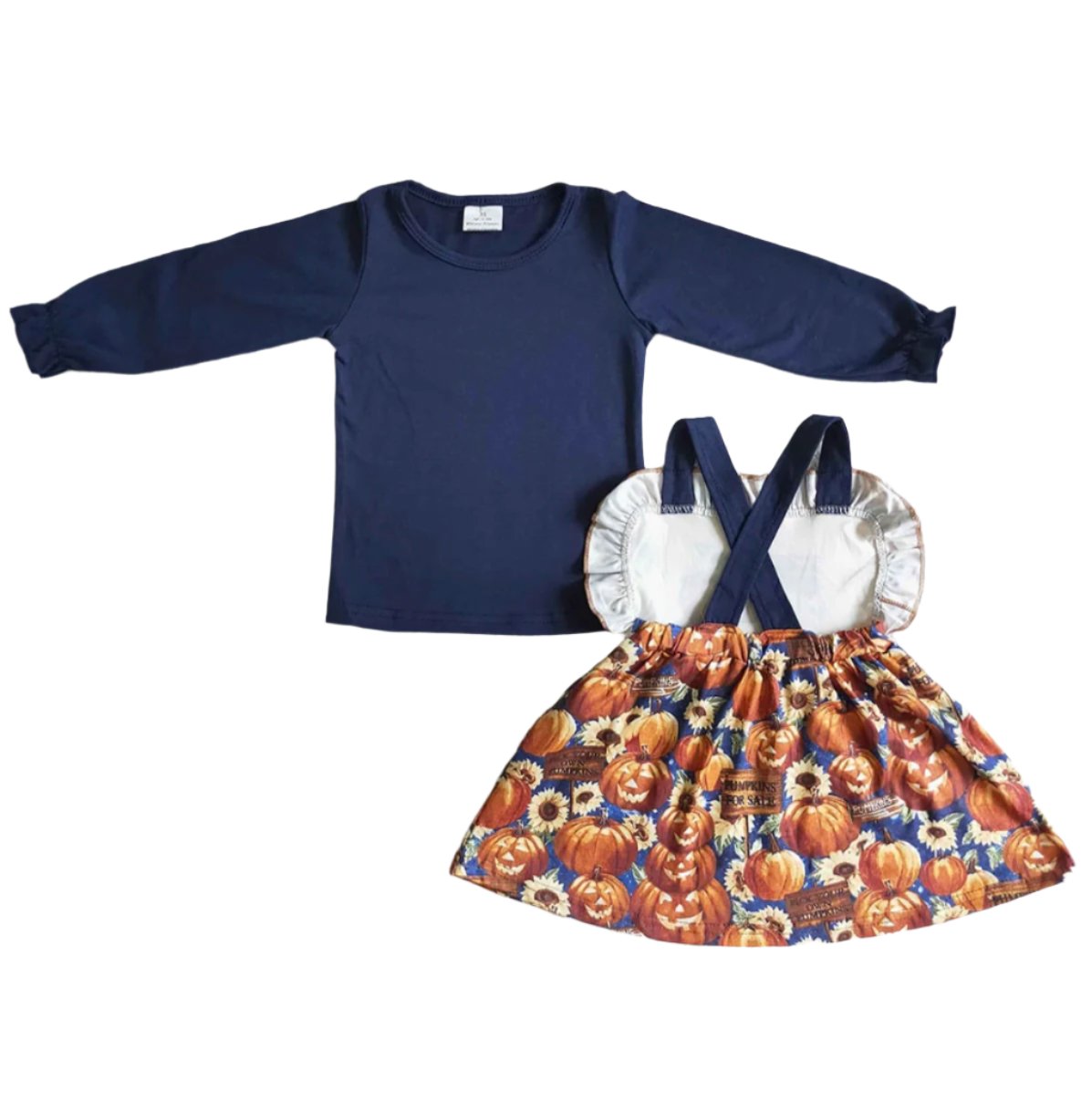 Girls Pumpkin Patch Dress and Under Shirt