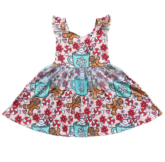 Girls Gingerbread Hot Cocoa Dress