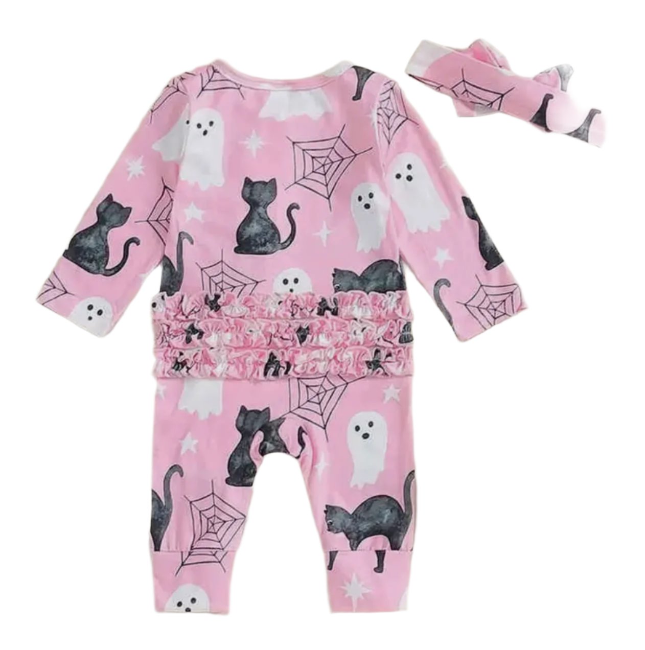 Baby Girls Ruffle Spooky Pajamas