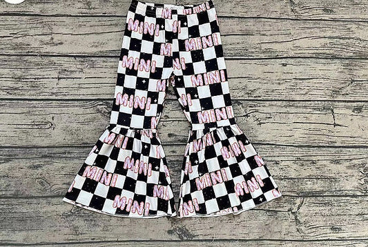 Girls Mini Checkered Bell Bottoms