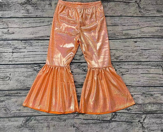 Girls Sparkle Orange Spring Bell Bottoms