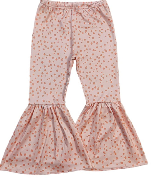 Girls Pink Dots Bell Bottoms