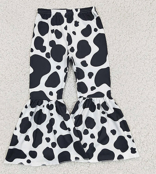 Girls Cow Print Bell Bottoms