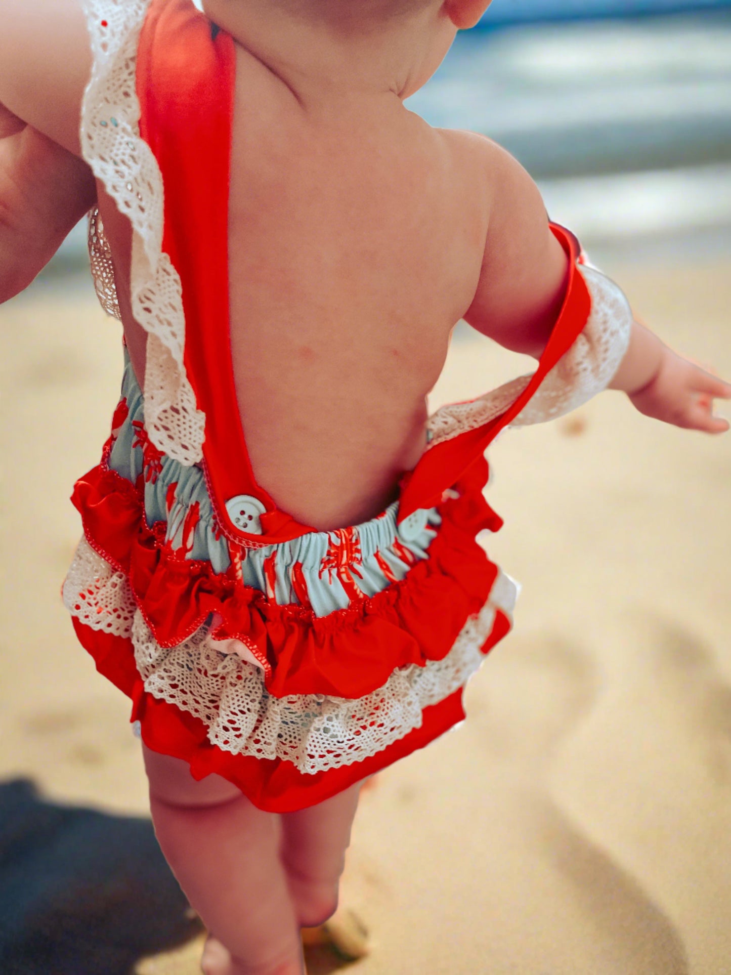 Boil Babe Lace Ruffle Romper