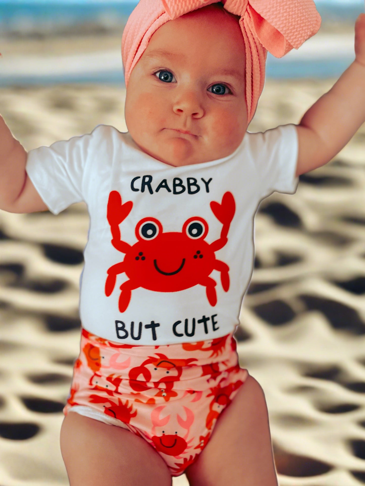 Baby Girls Crab Bummie Set