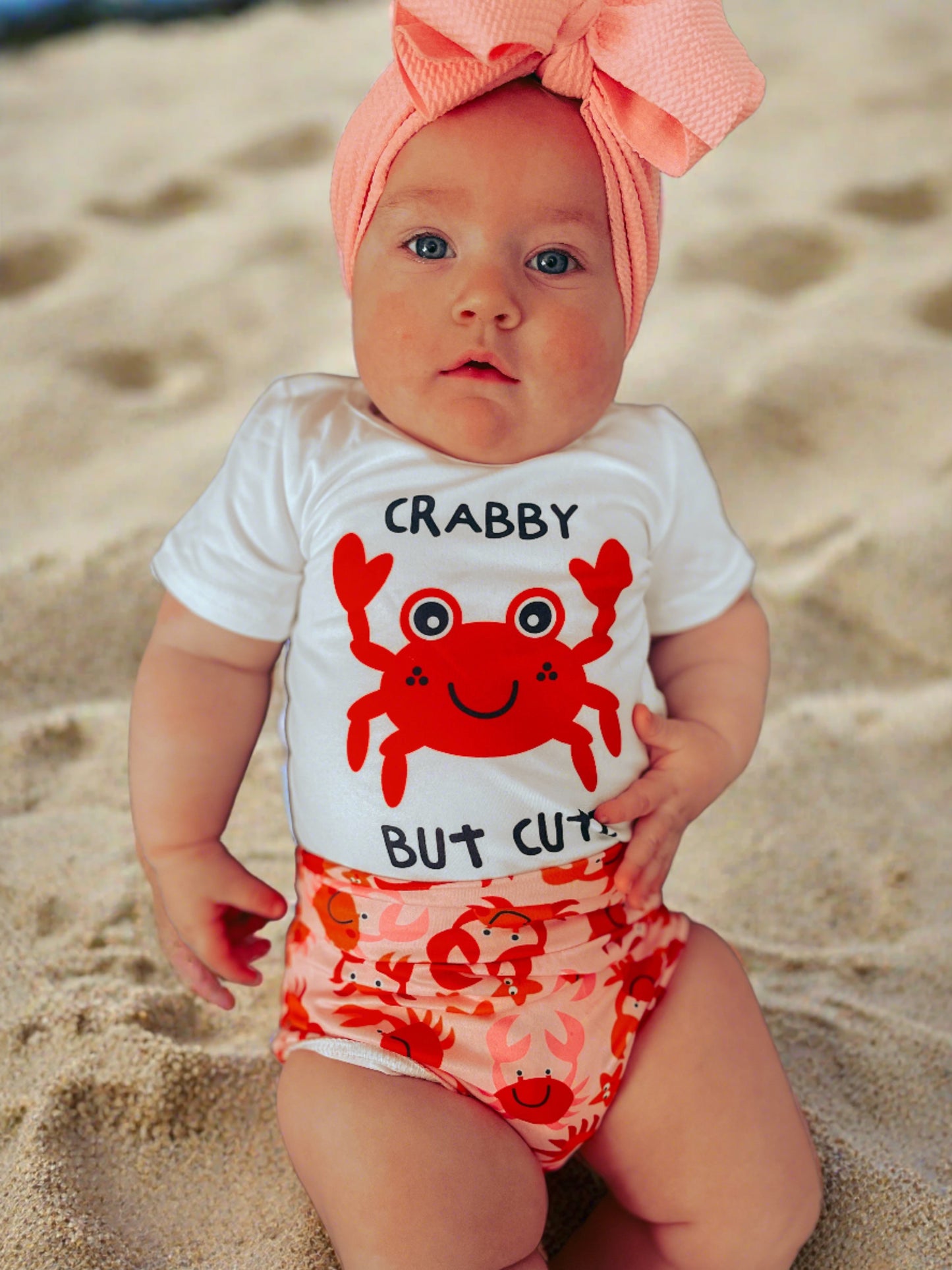 Baby Girls Crab Bummie Set