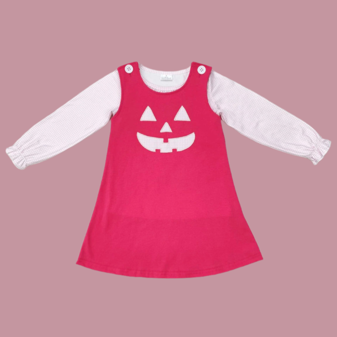 Girls Pink Pumpkin Dress and Long Sleeve Shirt