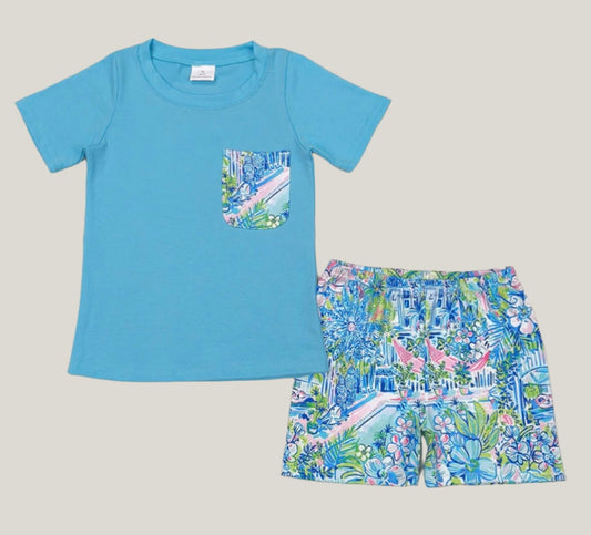 Boys Blue Print Set