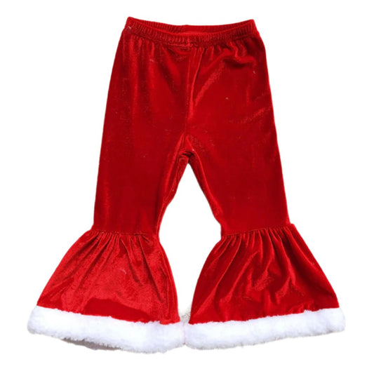 Girls Velvet Santa Bell Bottoms