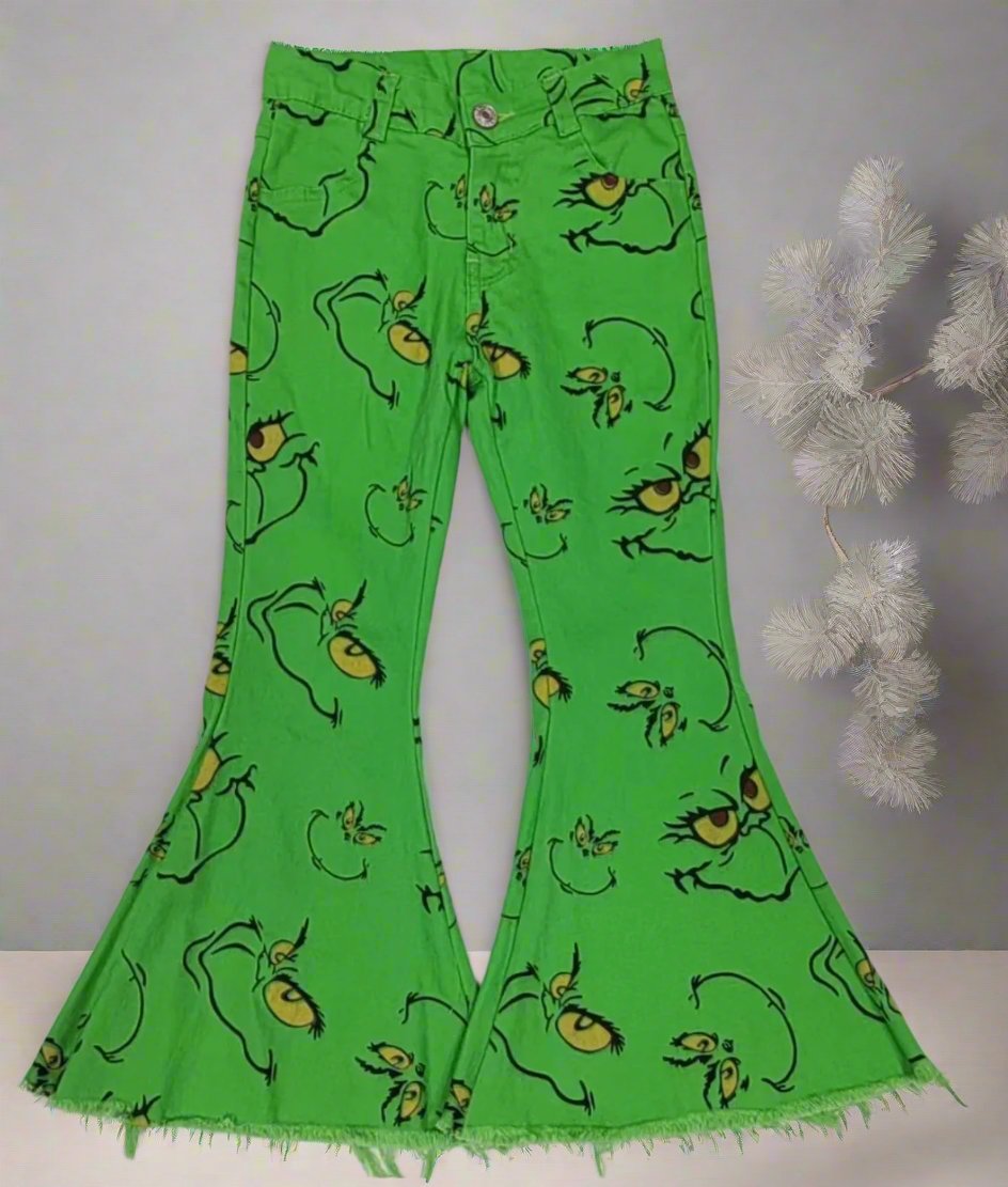 Girls Grinch Flare Jeans