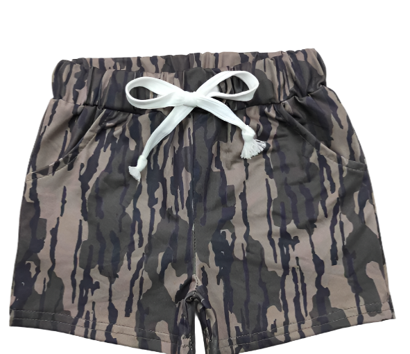 Boys Black Camo Shorts